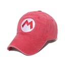 Cartoon Super Mary Mario Bros Washed Canvas Hat Sunscreen Sun Hat Cap Baseball Cap