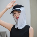 Outdoor sun visor yarn Sun curtain riding golf fishing mask breathable hat curtain mosquito mask shawl hanging hat