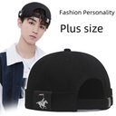 Hat men's autumn and winter landlord hat melon skin hat big head circumference Large size Spring and Autumn hip-hop yuppie dome beanless generation