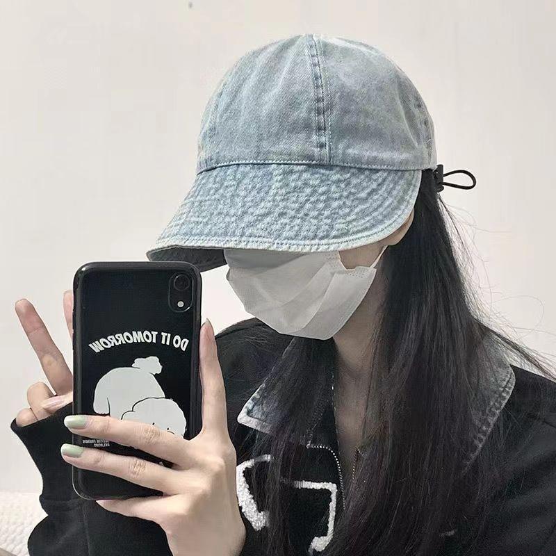 Denim Duck Tongue Hat Female Star Same Style Face-Showing Small Baseball Cap Foldable Casual All-Match Face-Covering Sunhat