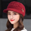 Elderly Cap Children Autumn and Winter Grandma Peaks Cap Short Brim Woolen Mother Cap Thickened Warm Middle-aged and Elderly Cotton Cap