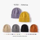 Women's Wool Hat Style Autumn and Winter Warm Curled Thickened Beanless Cold Hat Men's Outdoor Ear Protection Knitted Hat