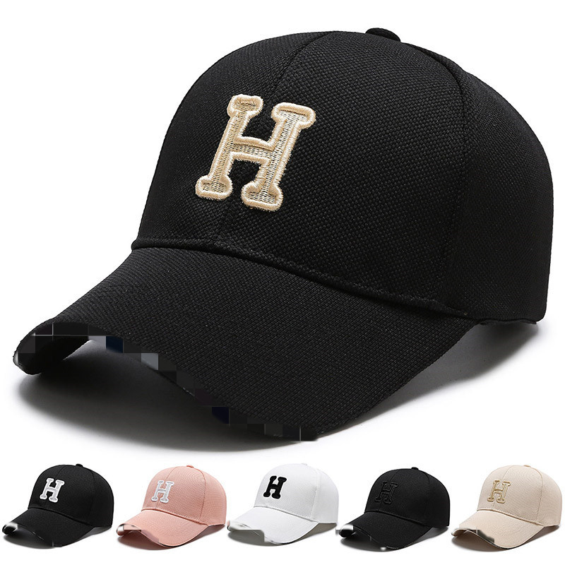 Baseball Cap Women's Spring and Autumn Korean-style Letter H-standard Sun Hat Fashionable Outdoor Slimming Face Small Cap for Men