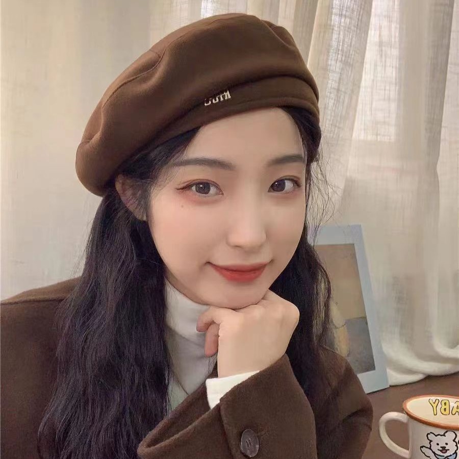 Beret Women's Autumn and Winter Korean-style Japanese-style All-match Internet Celebrity Face Small Brown Trendy Artistic Bud Hat