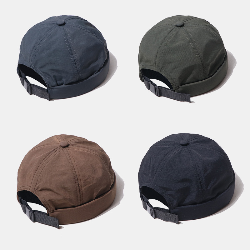 Japanese Quick-drying Outdoor Buckle Street Melon Hat Mountain Waterproof Landlord Hat Men's and Women's Accessories Retro Japanese Buckle