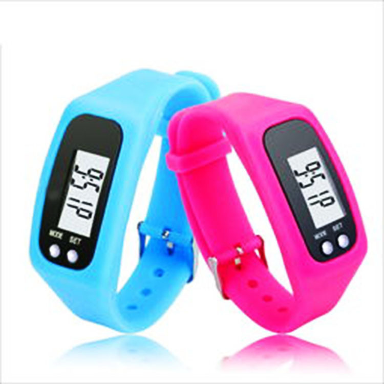 Silicone LCD smart sports pedometer hand ring watch electronic step silicone Sports men's watch spot