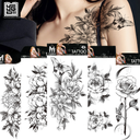 Yuanhua plain flower tattoo stickers waterproof tattoo stickers realistic social Rose factory dark tattoo stickers