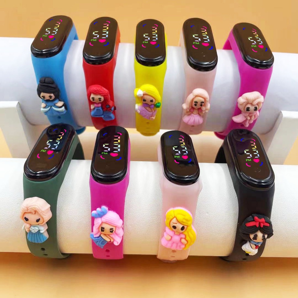 [Anime Princess] children's cartoon bracelet LED electronic watch creative gifts waterproof watch spot