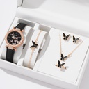 TikTok Popular Women's Watch Fashion Personality Simple Watch Butterfly Digital Belt Watch Set