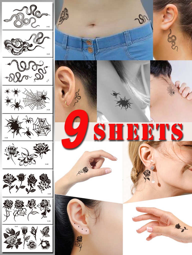 Tattoo stickers e-commerce platform hot small snake small rose spider pattern