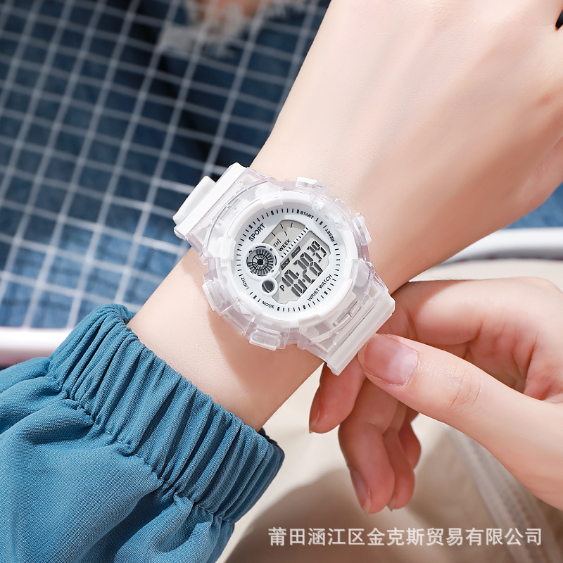 Electronic Watch Multifunctional Fashion Translucent Strap Unicorn Men's and Women's Student Explosions High Color Value Watch