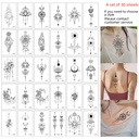in stock fresh geometric artificial tattoo stickers for men and women cute English letters tattoo stickers