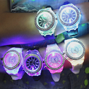 Luminous luminous personality rhinestone led Korean fashion Geneva male and female student couple jelly quartz watch