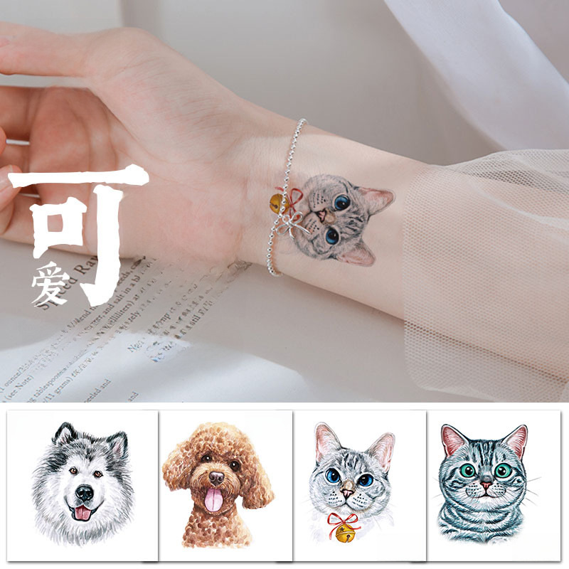 supply of cute pet cartoon tattoo stickers cute kitten puppy animal tattoo stickers rabbit stickers
