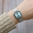 Artistic Square Woven Mesh Quartz Watch Stainless Steel Belt Fashion Girl's Watch Mori Square Watch Women's Watch