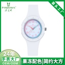 PINDOWS fashion ins style girls children's test watch women waterproof student jelly quartz watch