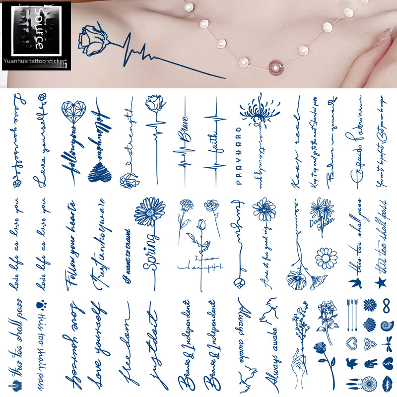 Herbal Juice Chest Sticker Tattoo Sticker for 15 Days Small Size Herbal Semi-Permanent Spot Supply