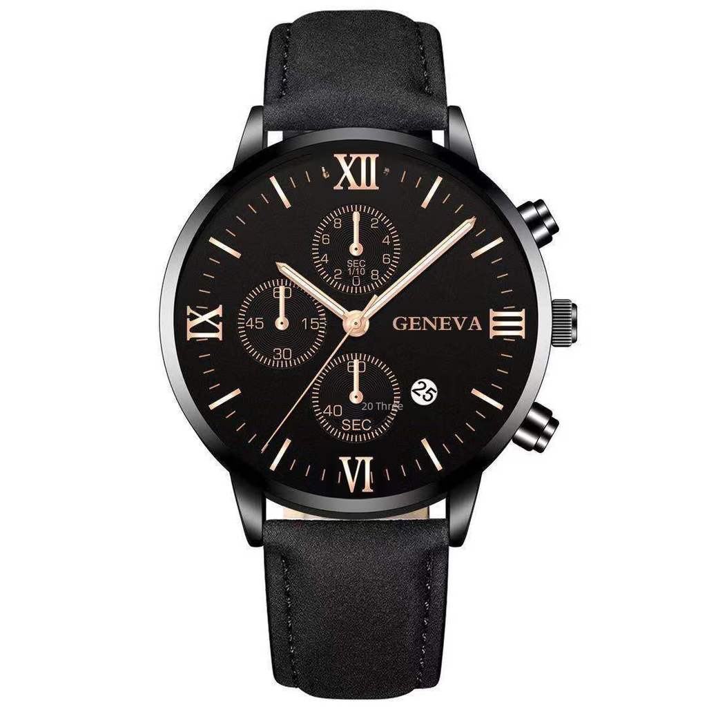 casual steel belt watch innovative fake Three-eye six-pin calendar Business Men's quartz watch in stock