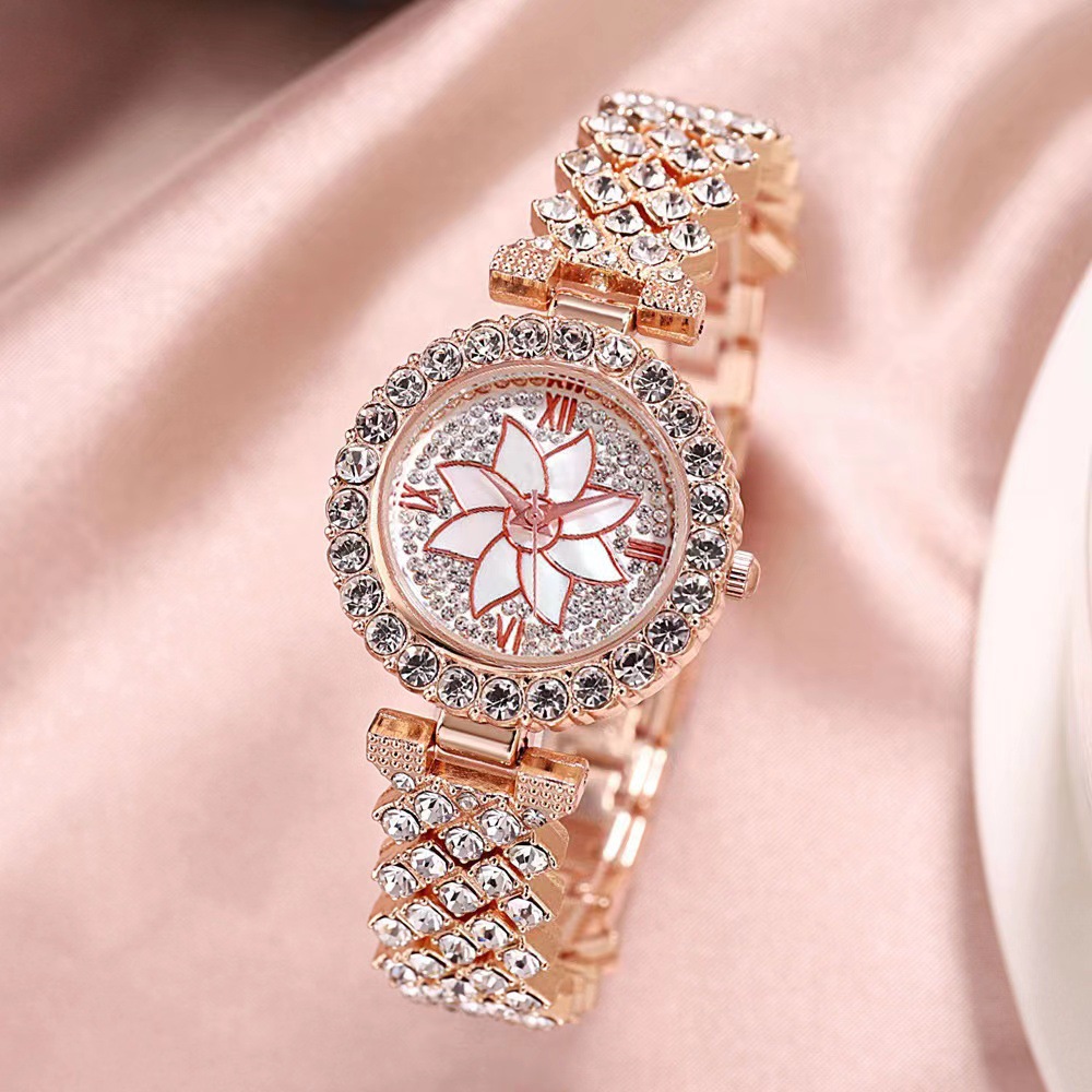 hot fashion baby's breath star bracelet watch rhinestone flower ladies watch bracelet women's watch