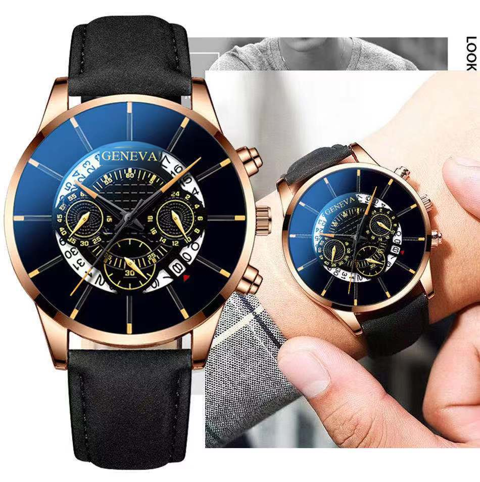 business leisure watch transparent hollow non-mechanical men's and women's alloy belt gift quartz calendar watch