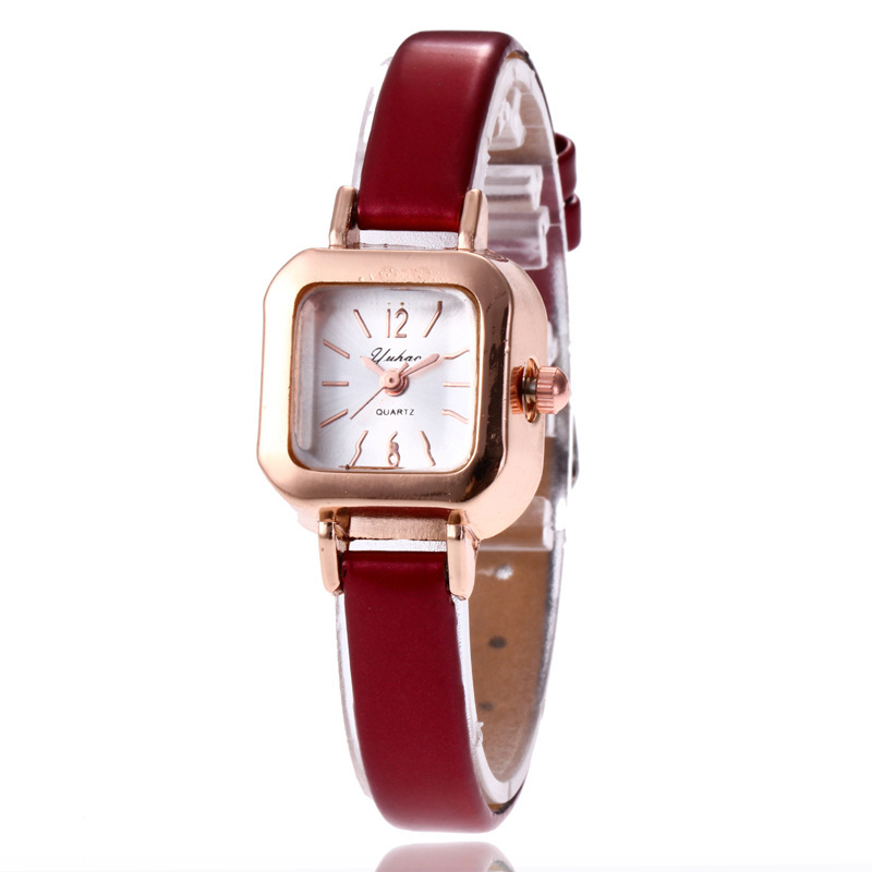 Women's Watch small square dial thin strap retro Mori women's South Korea belt elegant simple quartz women's fashion