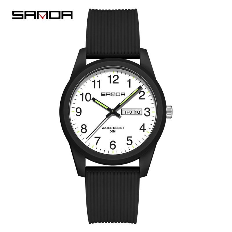 Sanda Couple Electronic Watch Men's and Women's Quartz Watch Fashion and Fresh with Calendar for Students