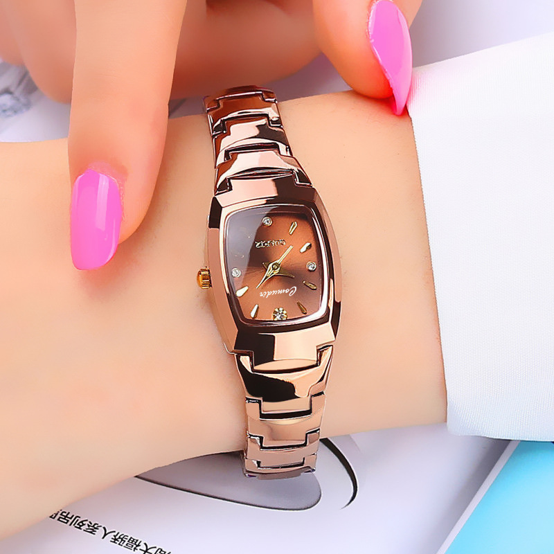 Tungsten steel watch women's waterproof simple temperament women's watch small dial women's quartz watch a generation of hair