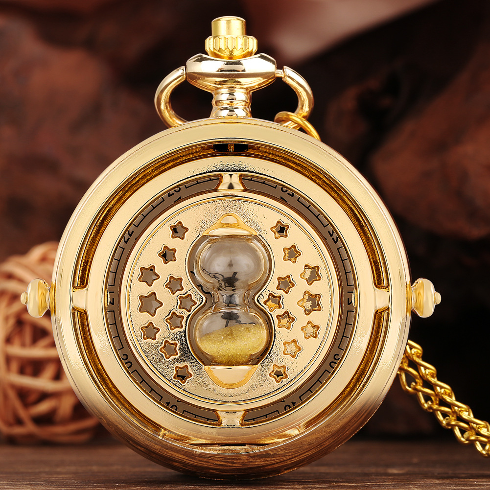 hot gold pocket watch hollow funnel chronograph retro quartz pocket watch manufacturers a gift