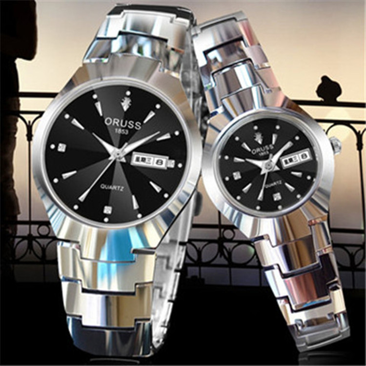 Watch Men's Luminous Watch Tungsten Steel Waterproof Fashion Student Couple Watch Men's Calendar Quartz Watch