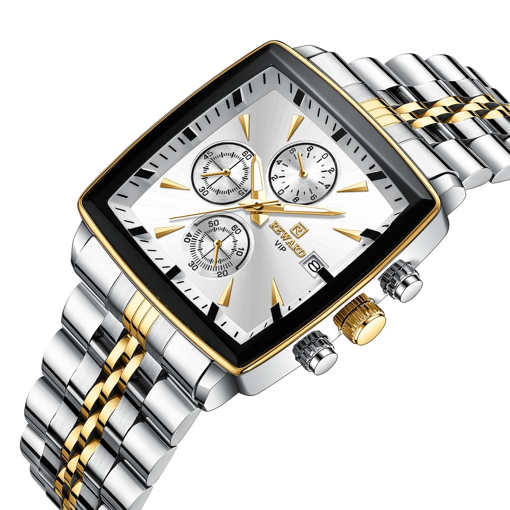 Reward high-end smart men's watch multi-function chronograph Business Men's Watch waterproof luminous calendar solid steel band