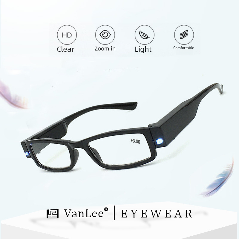 led reading glasses for the elderly reading glasses spaper reading lighting magnifying glasses LED reading glasses with light