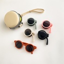 Morandi Color Children's Sunglasses Baby's Summer Anti-UV Sunglasses Foldable Storage Glasses for Boys and Girls