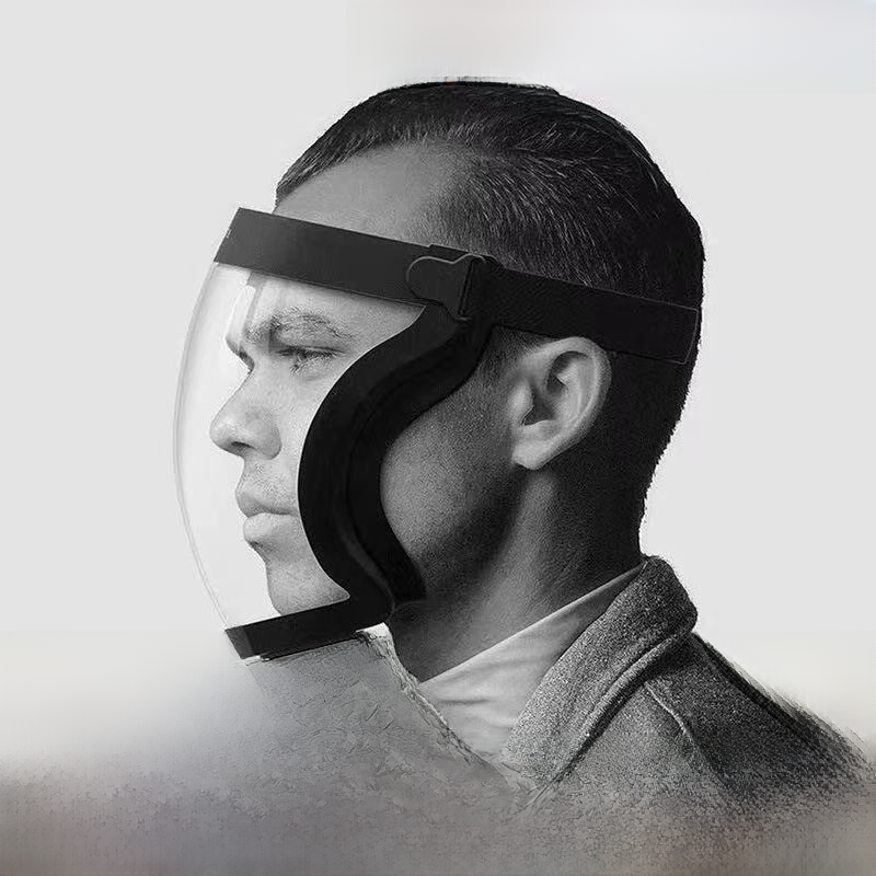 跨境一体式高清防护面屏全脸PC防风防尘面罩防雾透明工业保护面罩