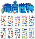 children's marine animal tattoo stickers cartoon underwater world temporary tattoo stickers