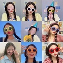 ins Style Small Flower Cute Glasses Funny Glasses Gift Toy Selfie Beach Beach Concave Sunglasses