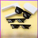 Tiktok popular large frame square mosaic glasses two-dimensional sunglasses funny outfit Magic Pixel sunglasses