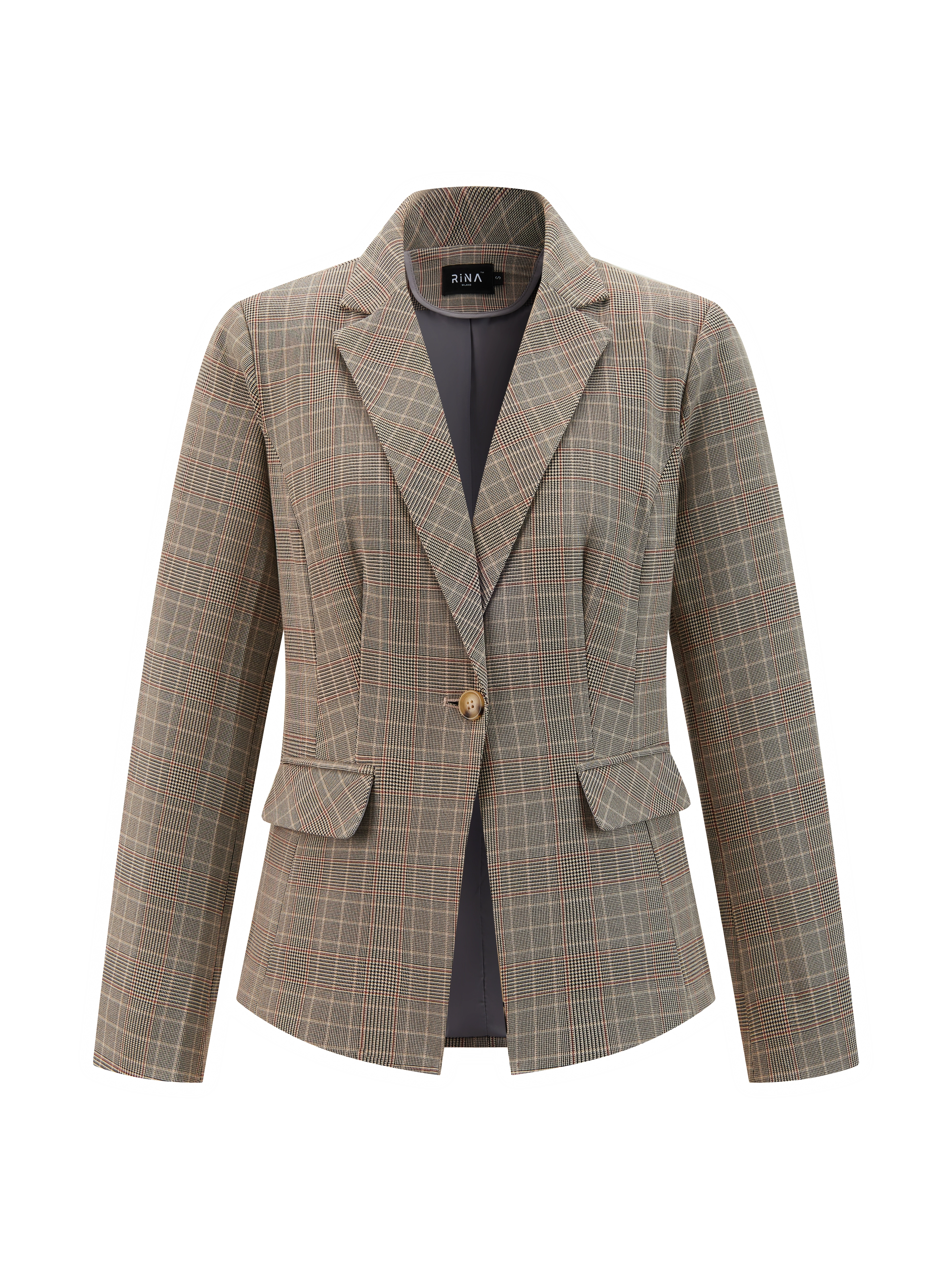 [6874732_6917] Jacket — Beige / Grey (Beige, XL)