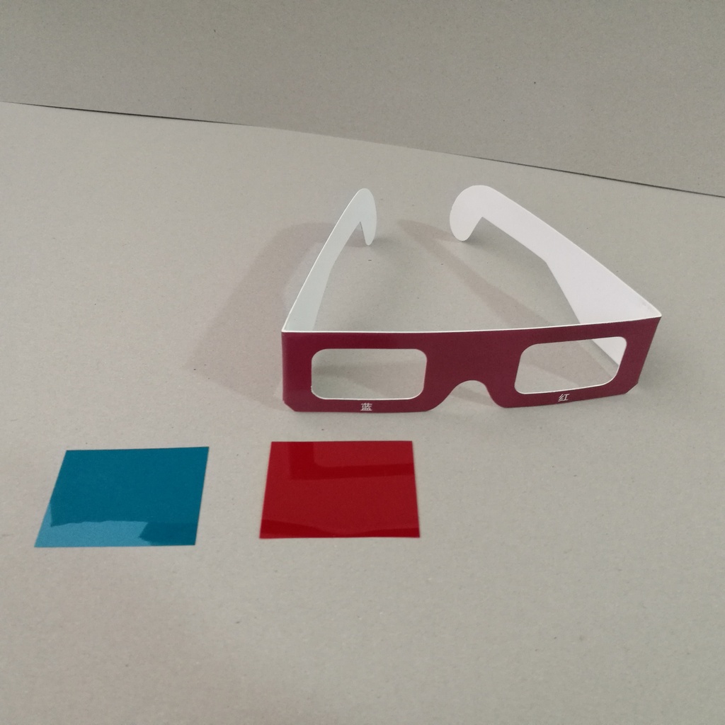 Kindergarten children's teaching aids materials Children's Science small production children's handmade DIY-homemade red and blue 3D glasses