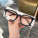 Blush glasses show white Net red plain glasses women's large frame show thin high look pure desire style Korean