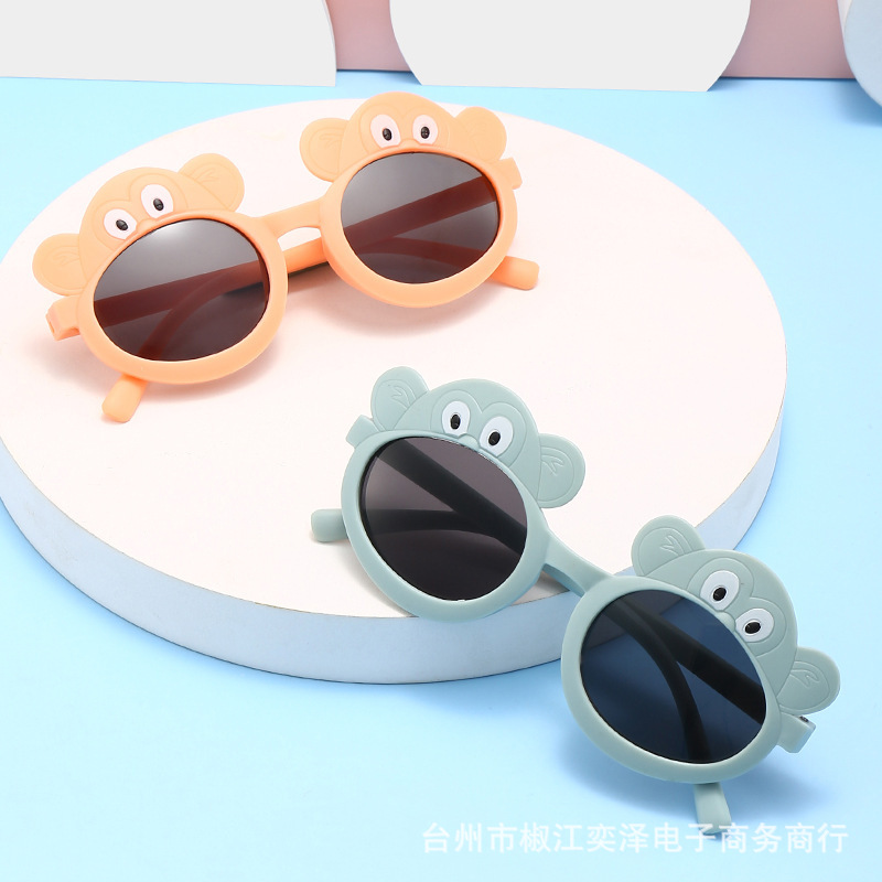 Children's cartoon monkey orangutan sunglasses sunglasses sunshade UV sunglasses boys and girls concave shape glasses tide