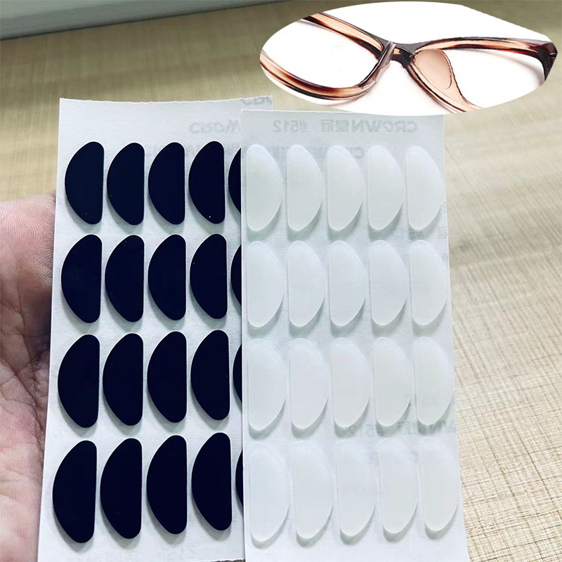 Silicone Glasses Nose Pad for Eyes Nose Pad D-Shaped Anti-Slip Height-Increasing Silicone Glasses Accessories Adhesive Nose Pad