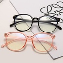 191 Transparent Round Frame Anti-Blue Light Flat Mirror Fashionable Men's and Women's Casual Student Frame Myopia Glasses Frame PC