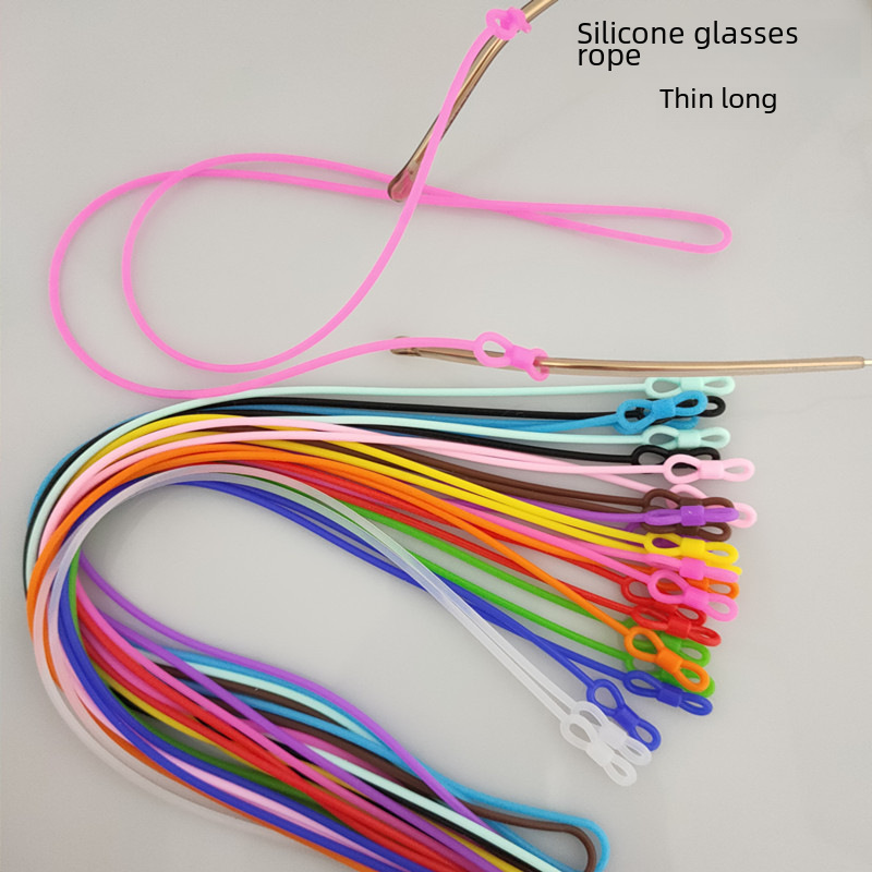 Silicone glasses rope anti-slip cover lanyard silicone anti-slip cover rope fixed anti-drop elastic strap accessories in stock