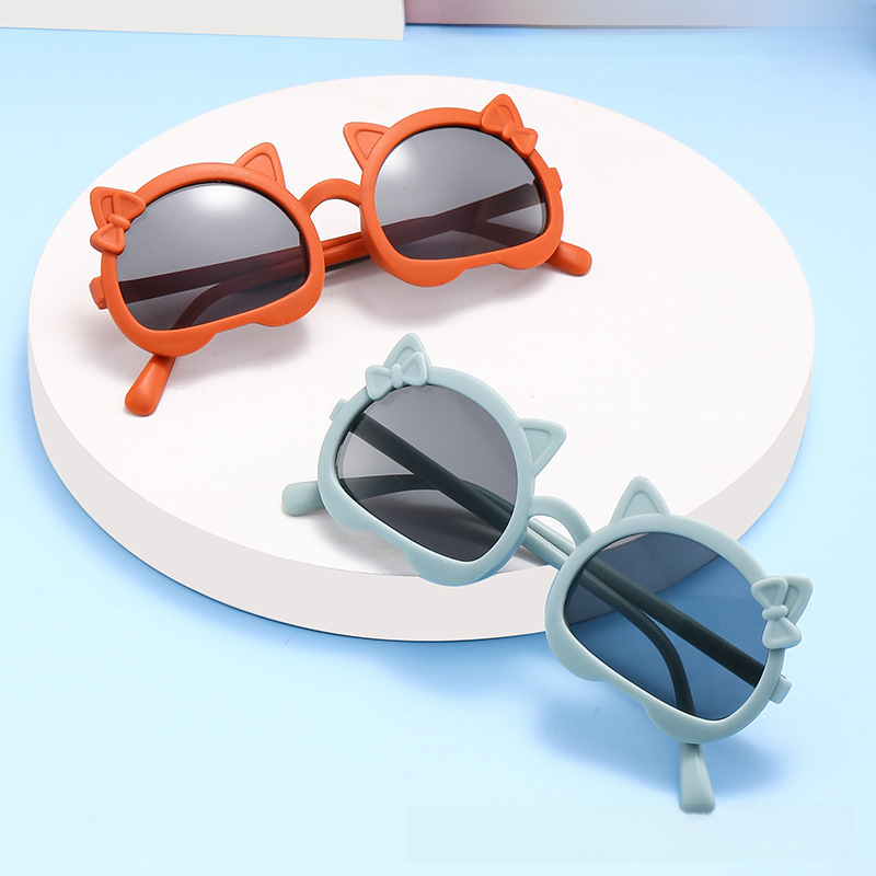 Kitten-shaped children's sunglasses sunscreen sunshade UV-resistant sunglasses for boys and girls baby cute cartoon glasses