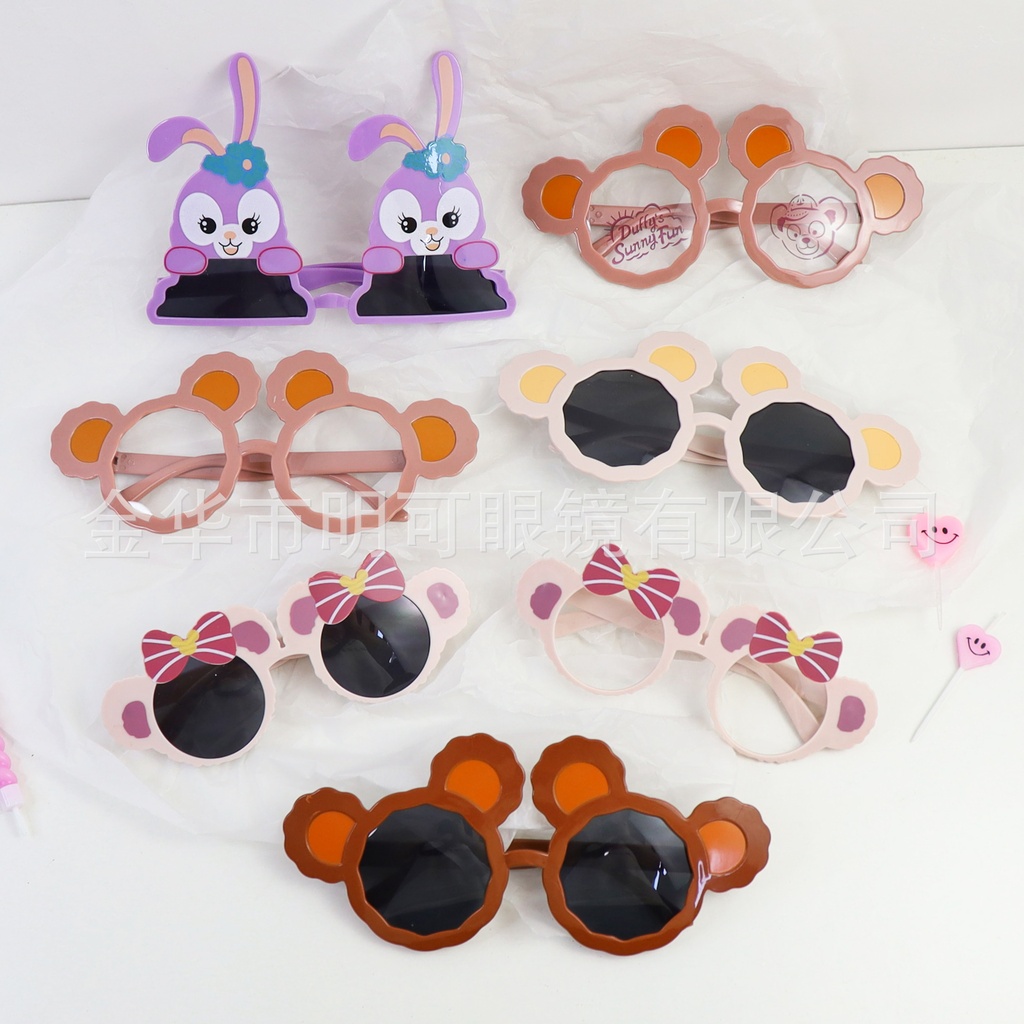 Cartoon children's Mickey Minnie birthday toy bear glasses decoration girlfriends props Photo party funny glasses