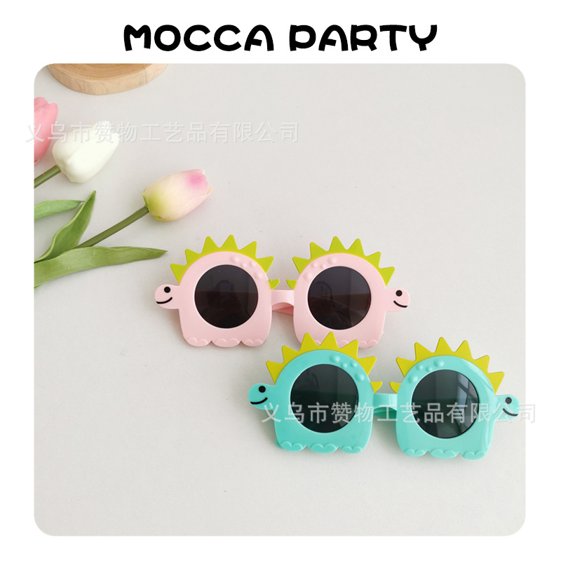 Factory Direct birthday spray paint little dinosaur funny glasses fun two dinosaur shape ball party glasses