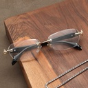 anti-blue light reading glasses HD rimless glasses cut edge men and women elderly hyperopia ultra light portable fashion