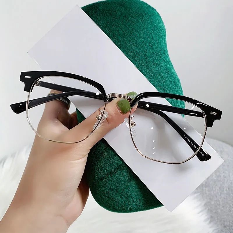 Sven scum men's high-definition anti-blue light myopia glasses frame retro half frame fashionable ruffian handsome eyes mirror women