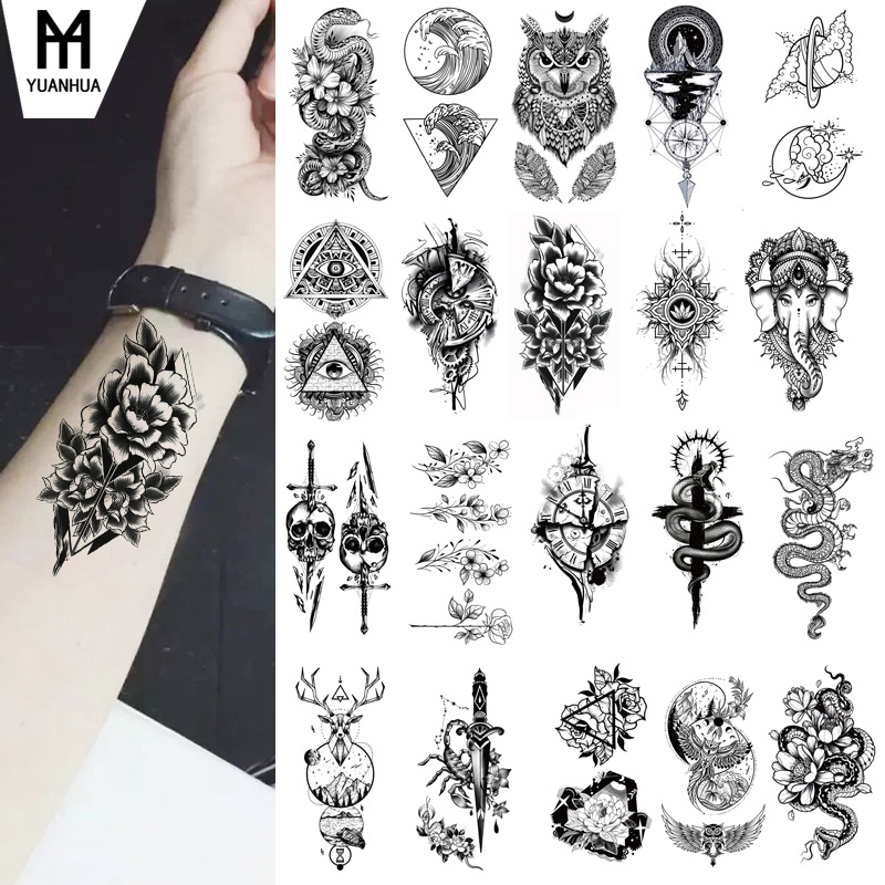 Waterproof Small Fresh Tattoo Sticker Flower Butterfly Lion Small Figure Set Any Combination