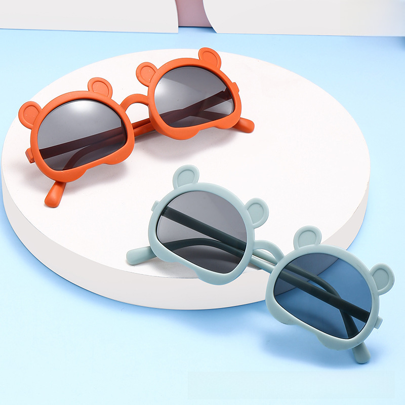 Cute little panda Frosted Sunglasses boys and girls baby sunshade sunglasses children cartoon concave shape glasses tide